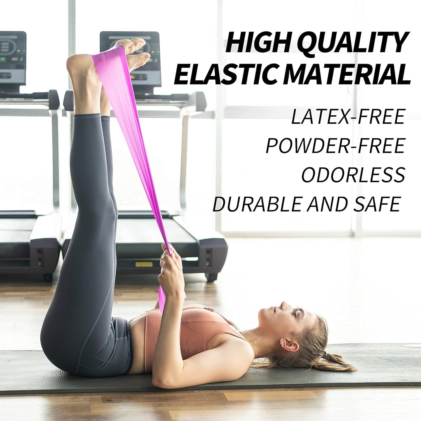 Resistance Bands Set, Exercise Bands for Physical Therapy, Strength Training, Yoga, Pilates, Stretching, Non-Latex Elastic Band with Different Strengths,Workout Bands for Home